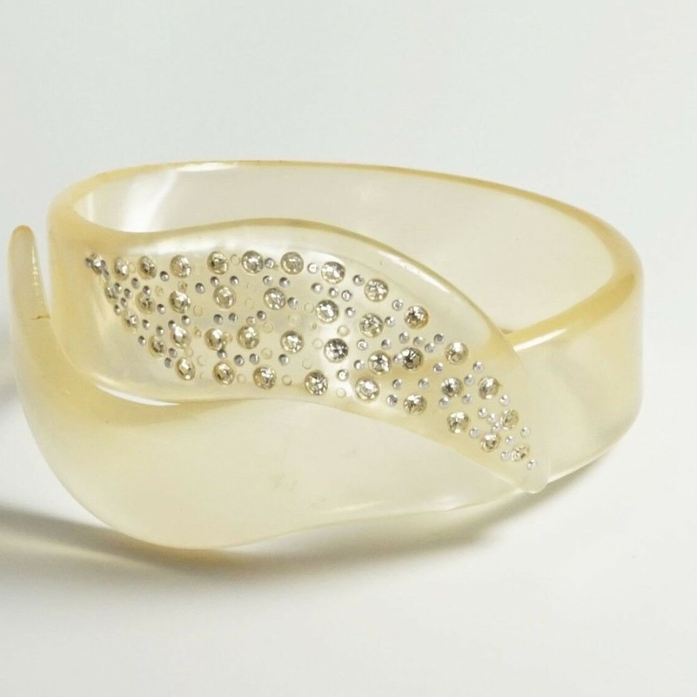 Rhinestone Bypass Crossover Moonglow Bracelet View 3